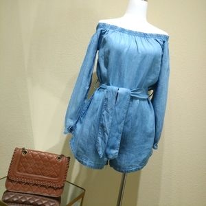 Paper Crane, Medium, Denim Romper